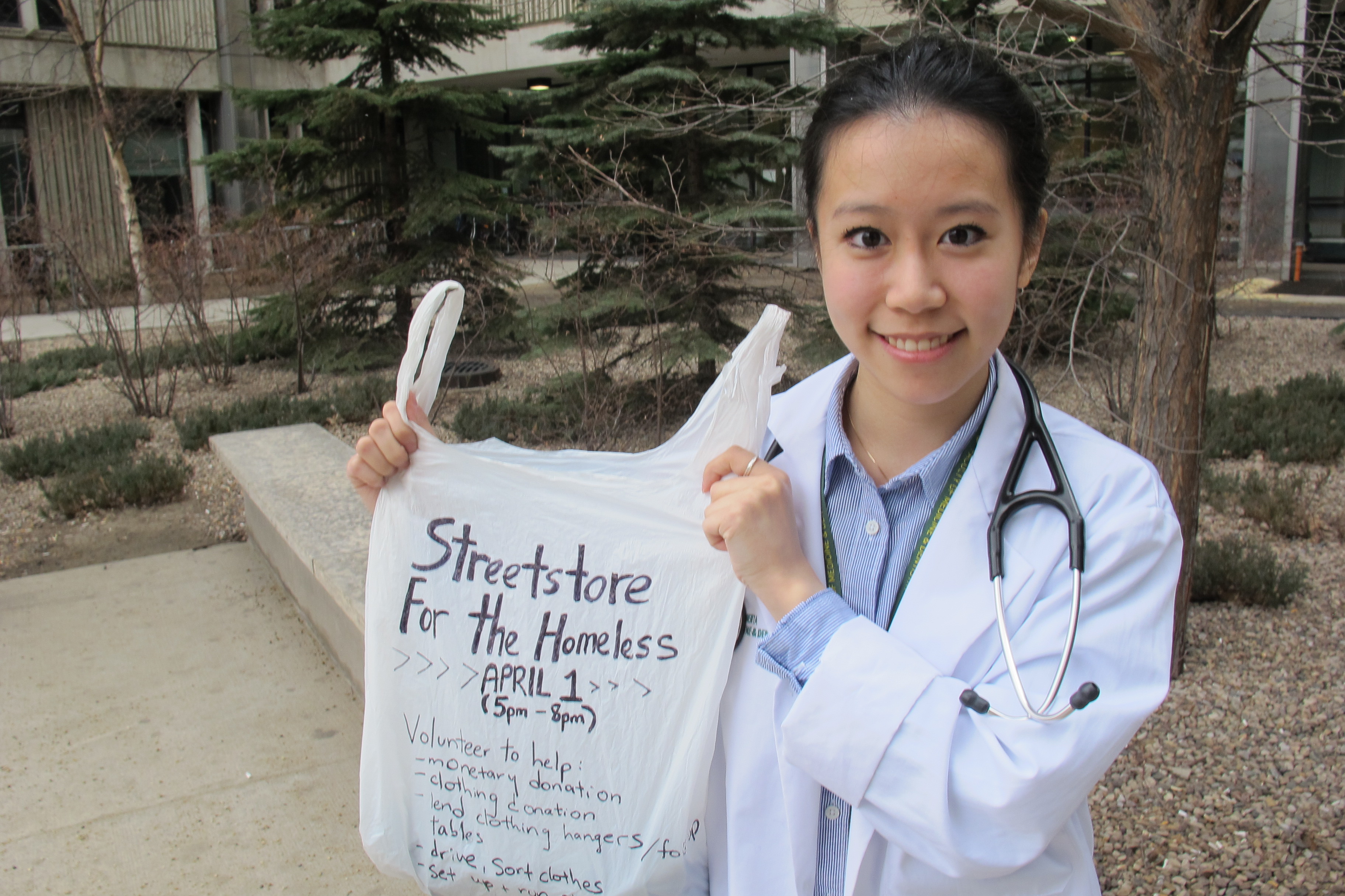 Medical student Jessica Luc has partnered with the Helping Hands for Homeless Youth student organization to run a Street Store for the Homeless. 